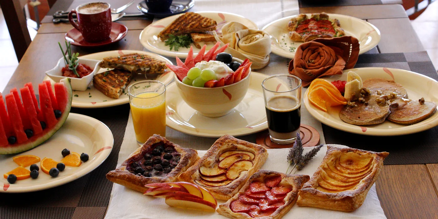 Homemade breakfast table at Villa Lobos